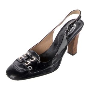 TOD'S Slingbacks (Indigo) - Vintage patent leather, deep navy blue